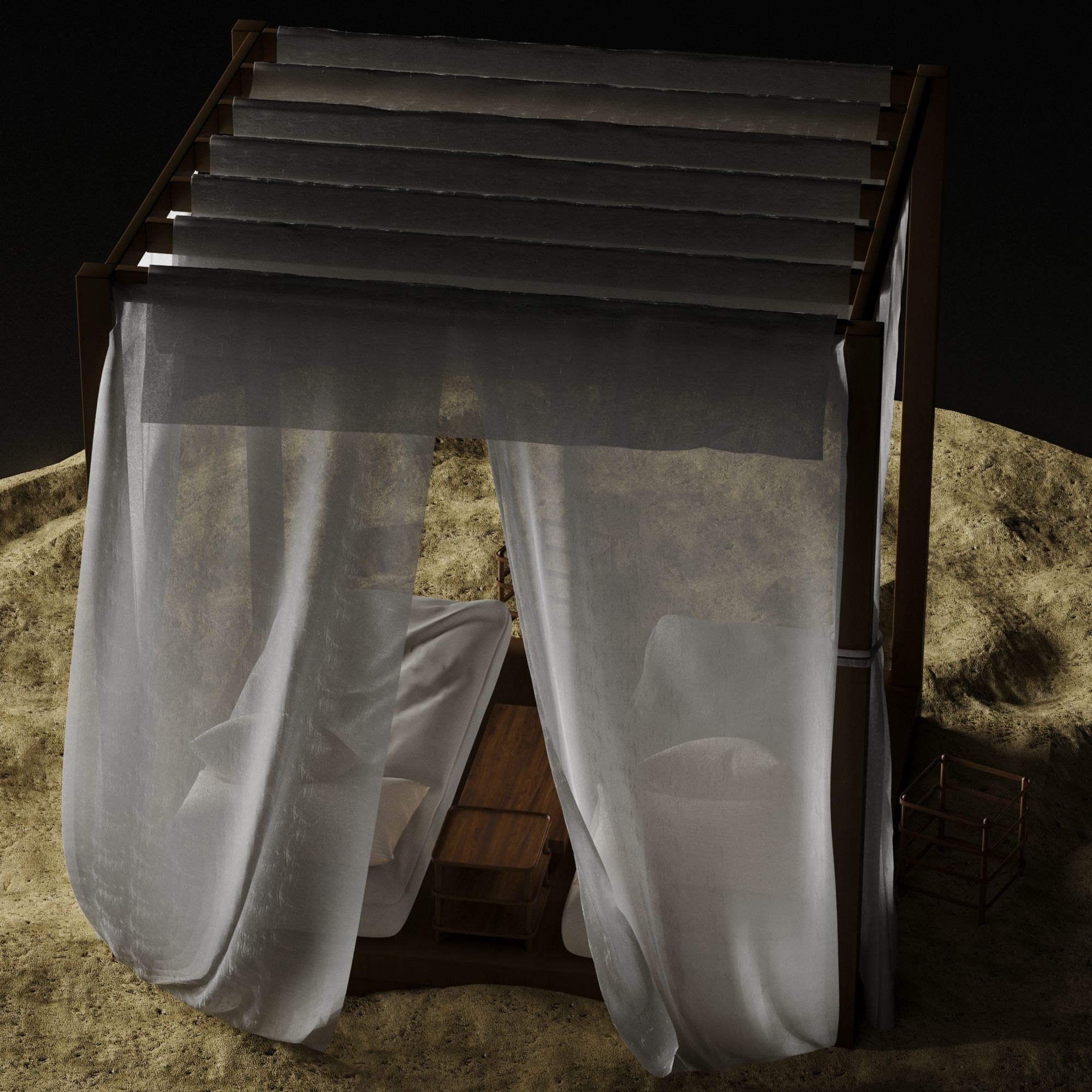 Beach lounge outdoor set 2 3D model_27