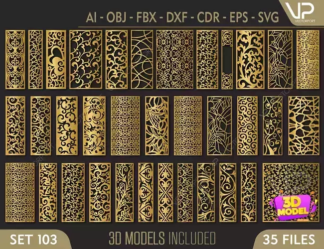 3D Decorative wall panels - screen SET 103