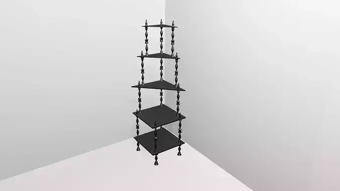 stylish 3d corner Low-poly 3D model