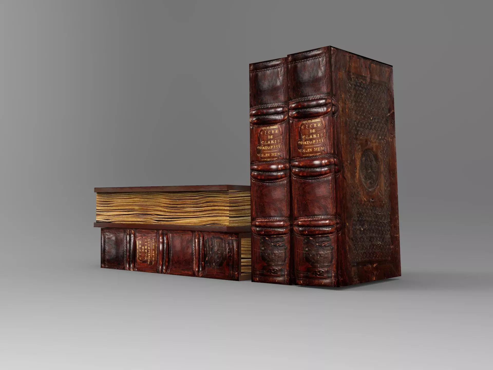 An Old Book  Low-poly 3D model_0