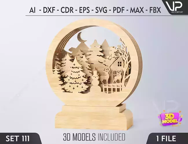 Wood Decorative Doll house Wooden CNC Plywood Set 111