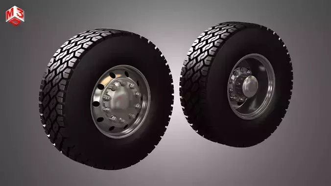 Truck Tires and Wheels-T04 3D model