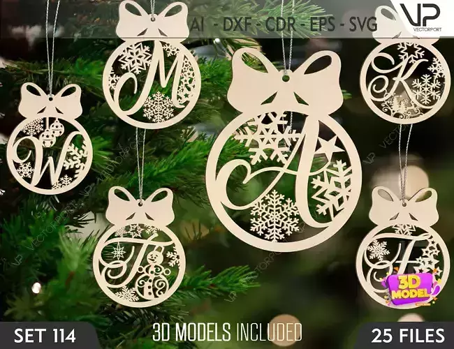 Christmas balls Tree Decorations Craft Hanging Set 114