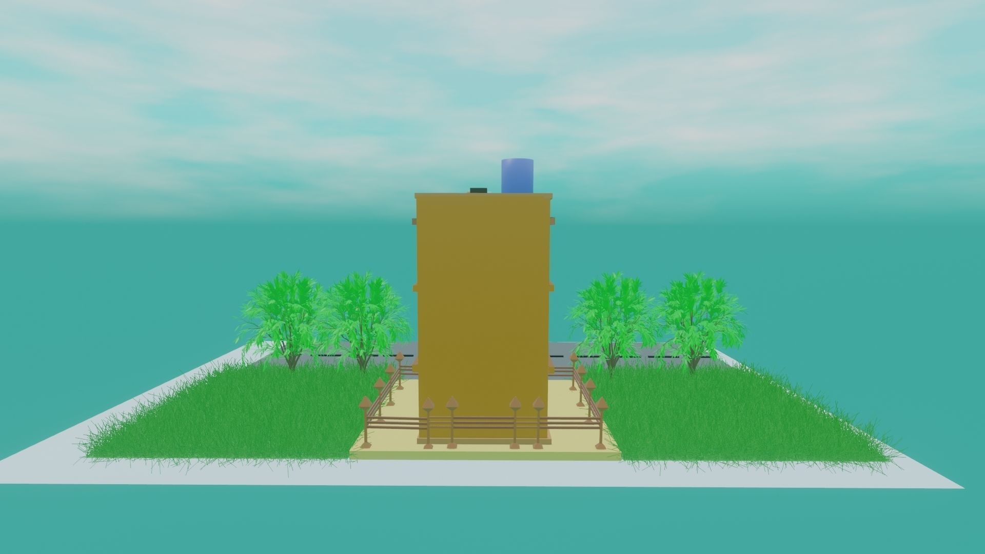 3d building with street 3D model_1