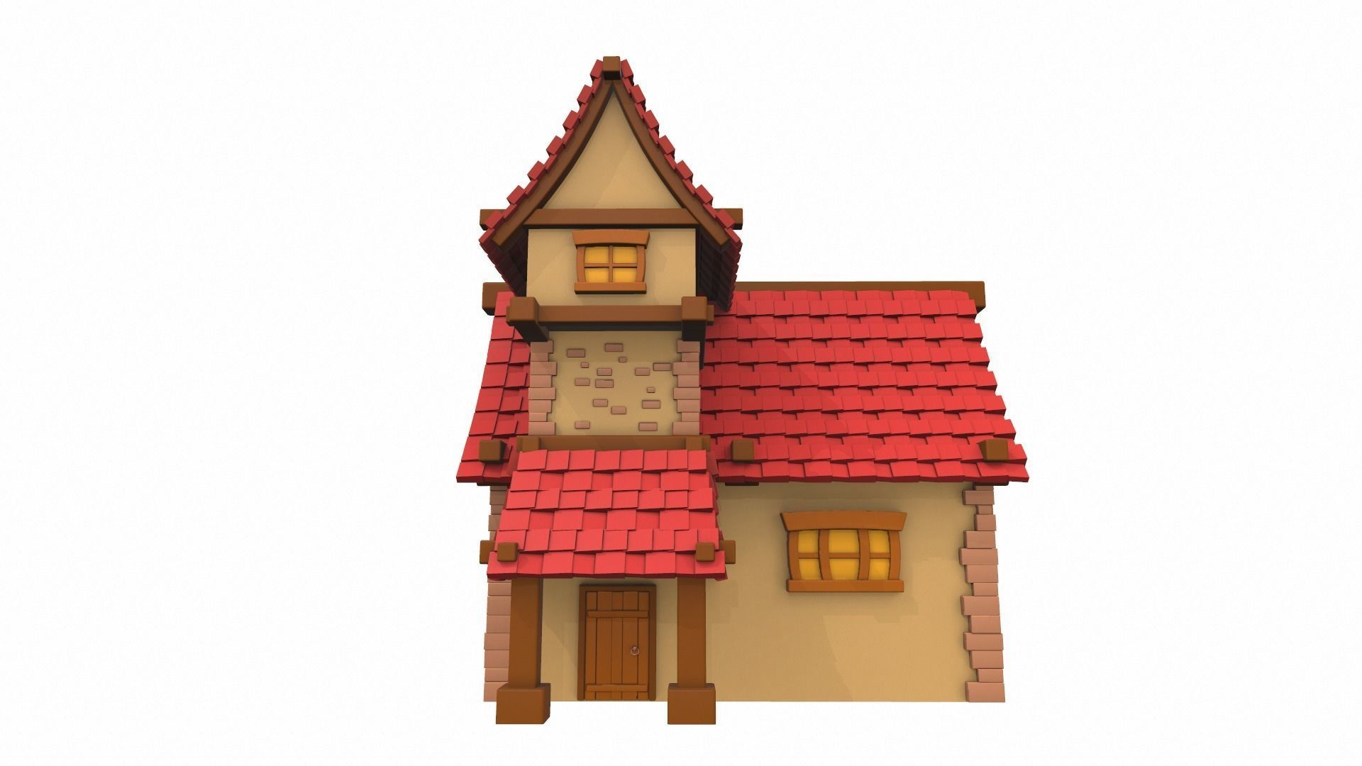 Cartoon house 07 3D model_1