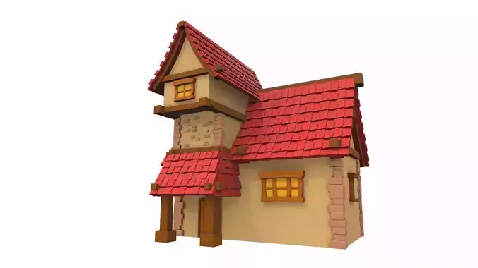Cartoon house 07 3D model
