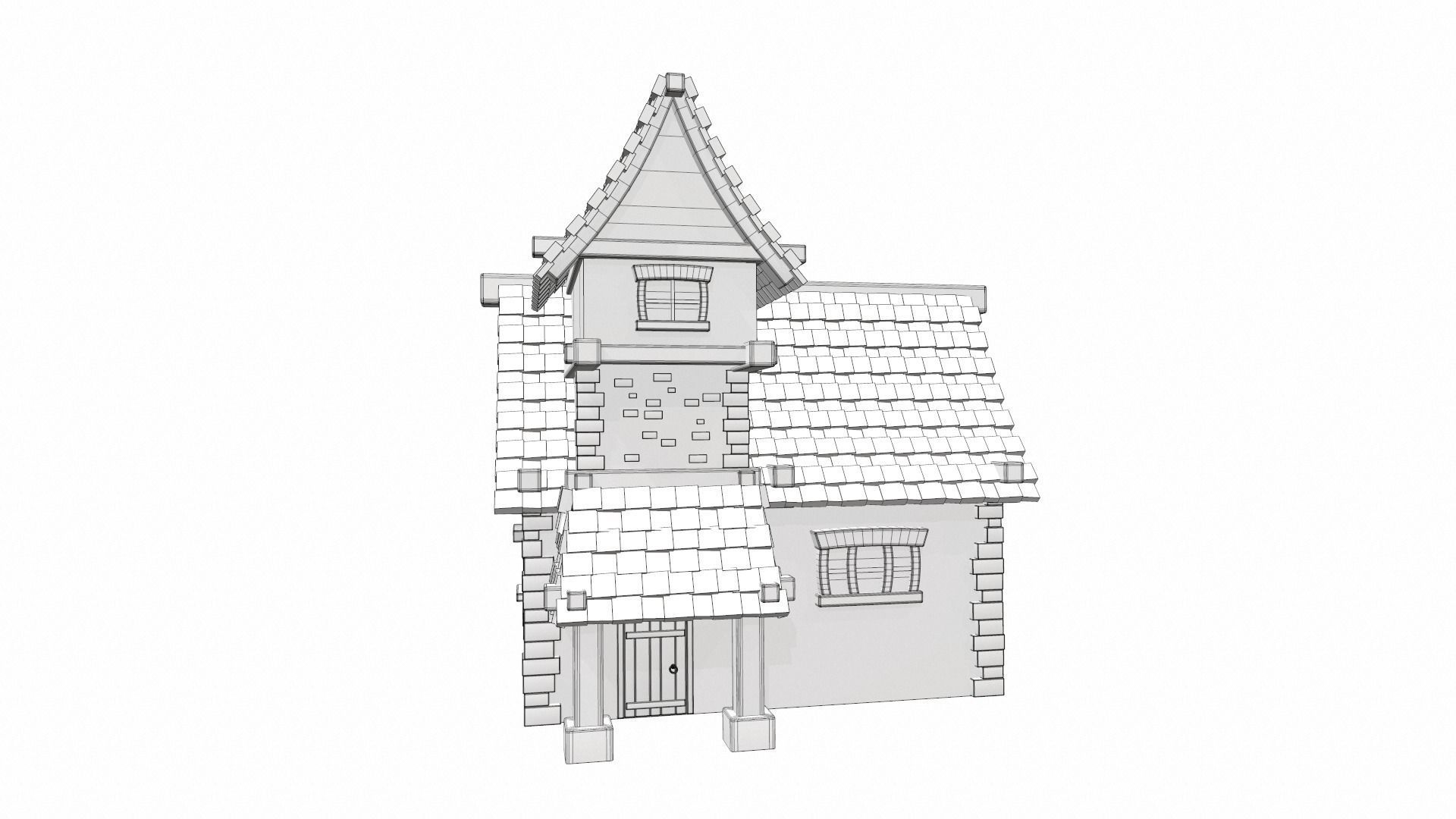 Cartoon house 07 3D model_16