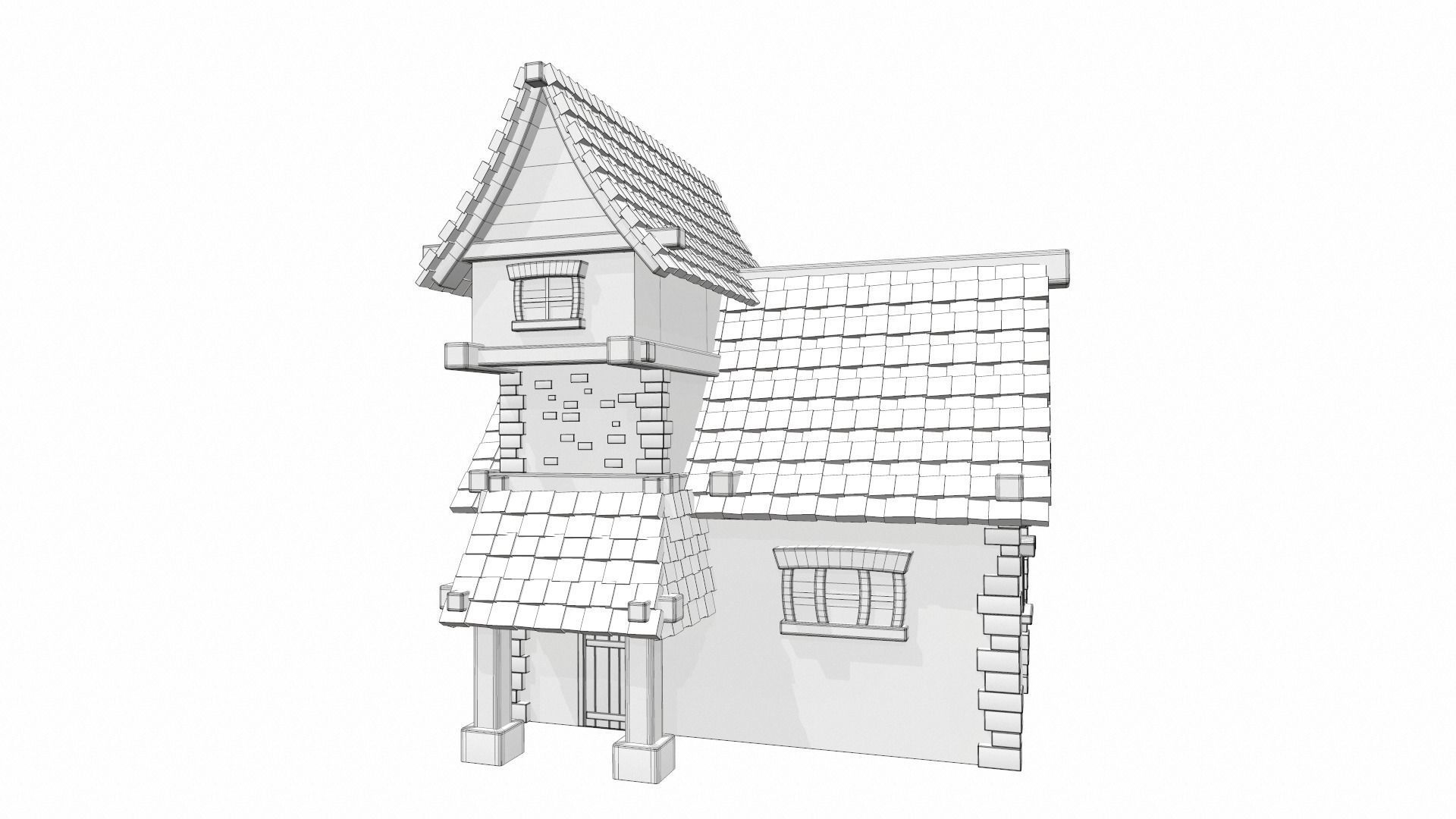 Cartoon house 07 3D model_15