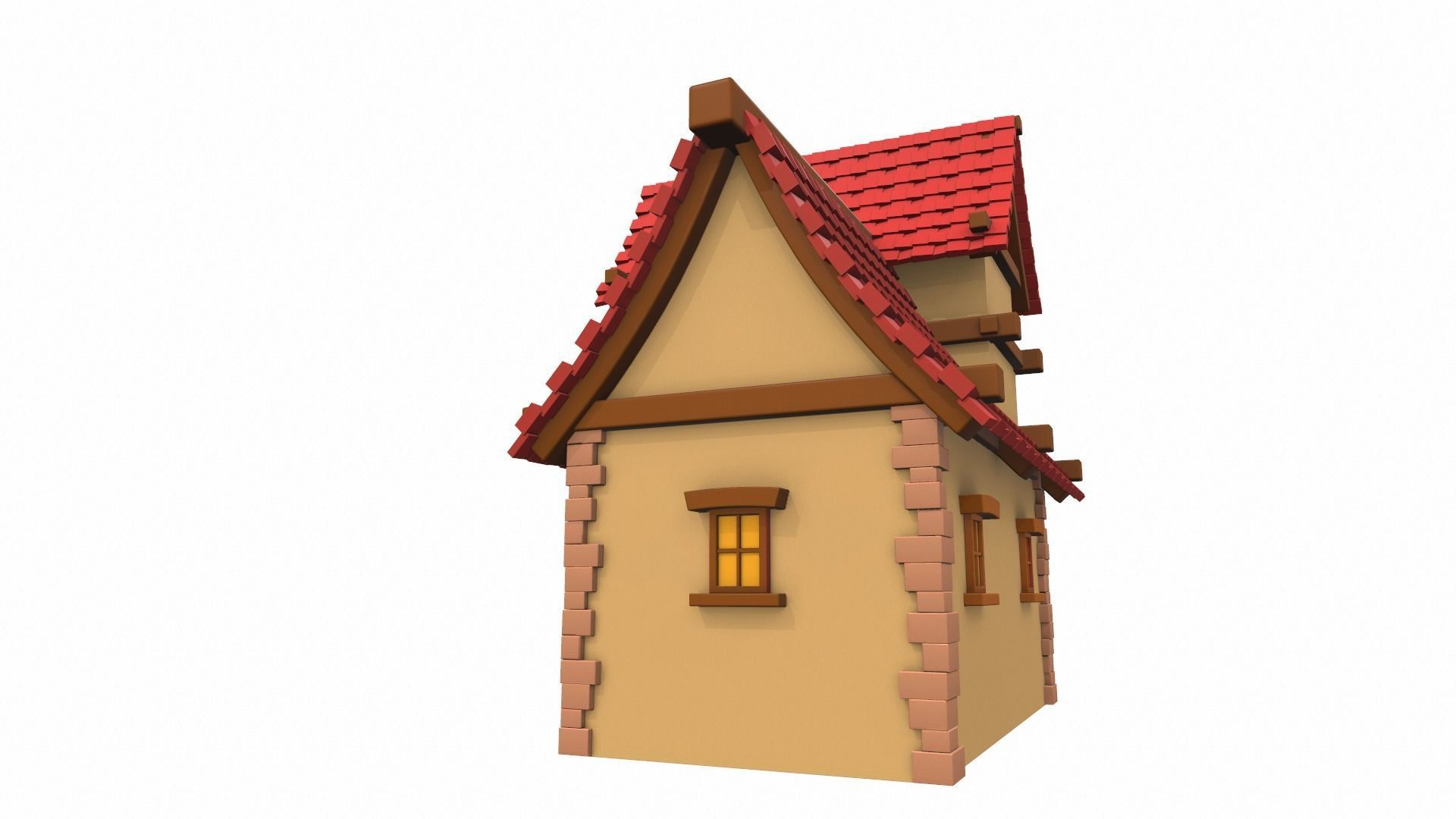 Cartoon house 07 3D model_4