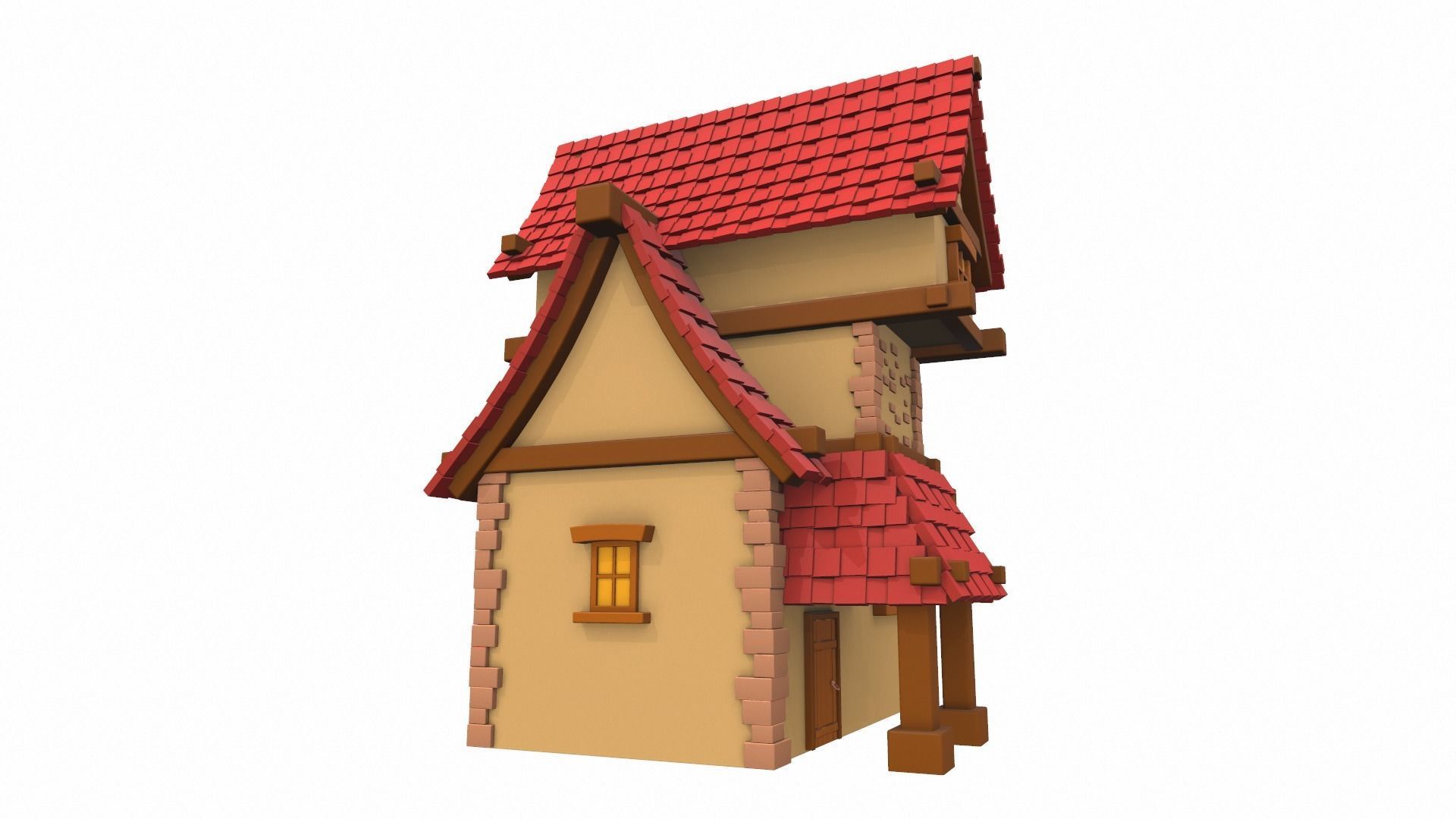 Cartoon house 07 3D model_2