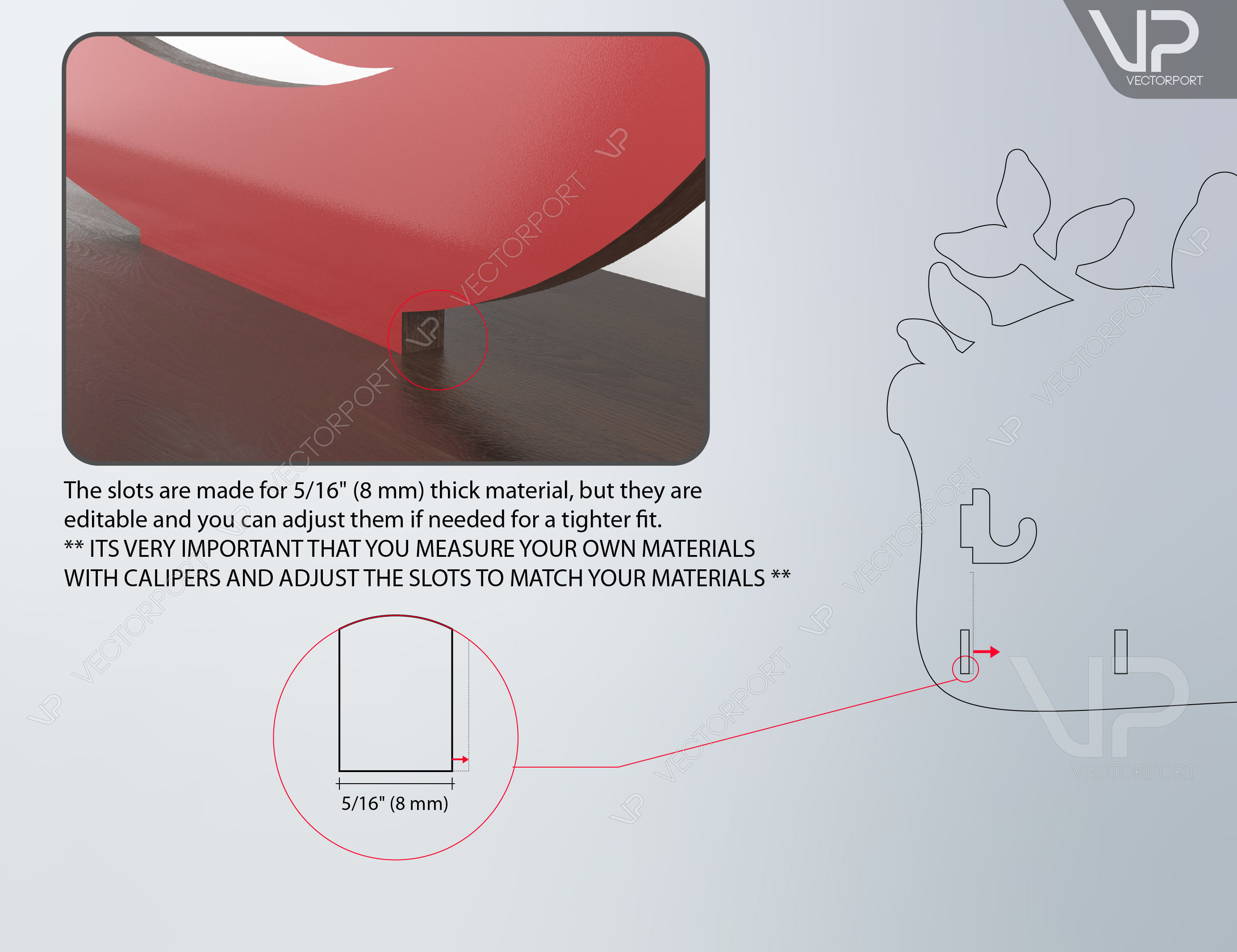 Laser Cut Key Holder Wall Mounted Decorative Hanger Set 119 3D model_4