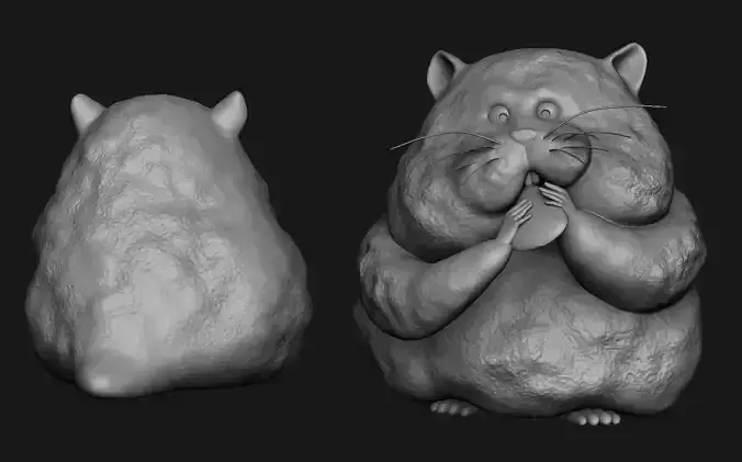 Hamster with seed 3D model for 3D printing