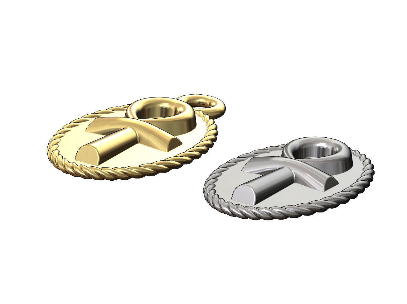 ANKH eternal key of life rope pendant and charm 3D print model_4