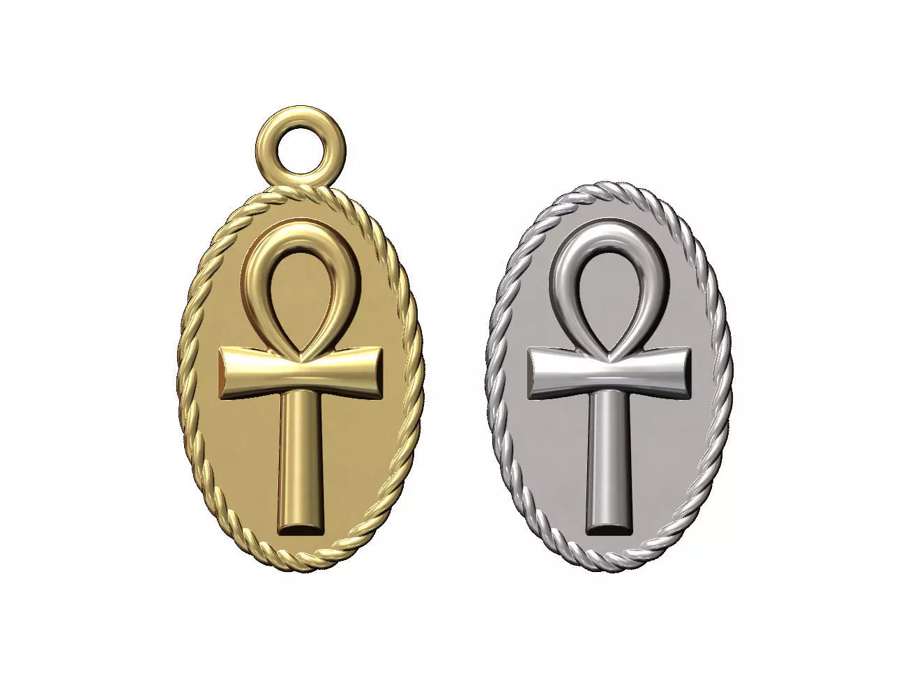 ANKH eternal key of life rope pendant and charm 3D print model_0