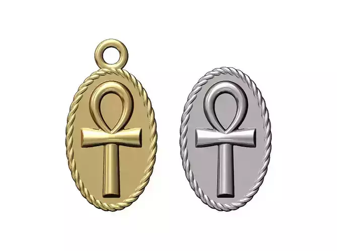 ANKH eternal key of life rope pendant and charm 3D print model
