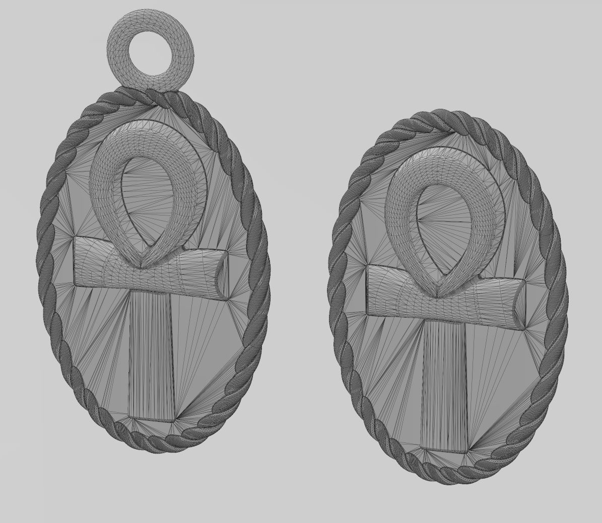 ANKH eternal key of life rope pendant and charm 3D print model_10