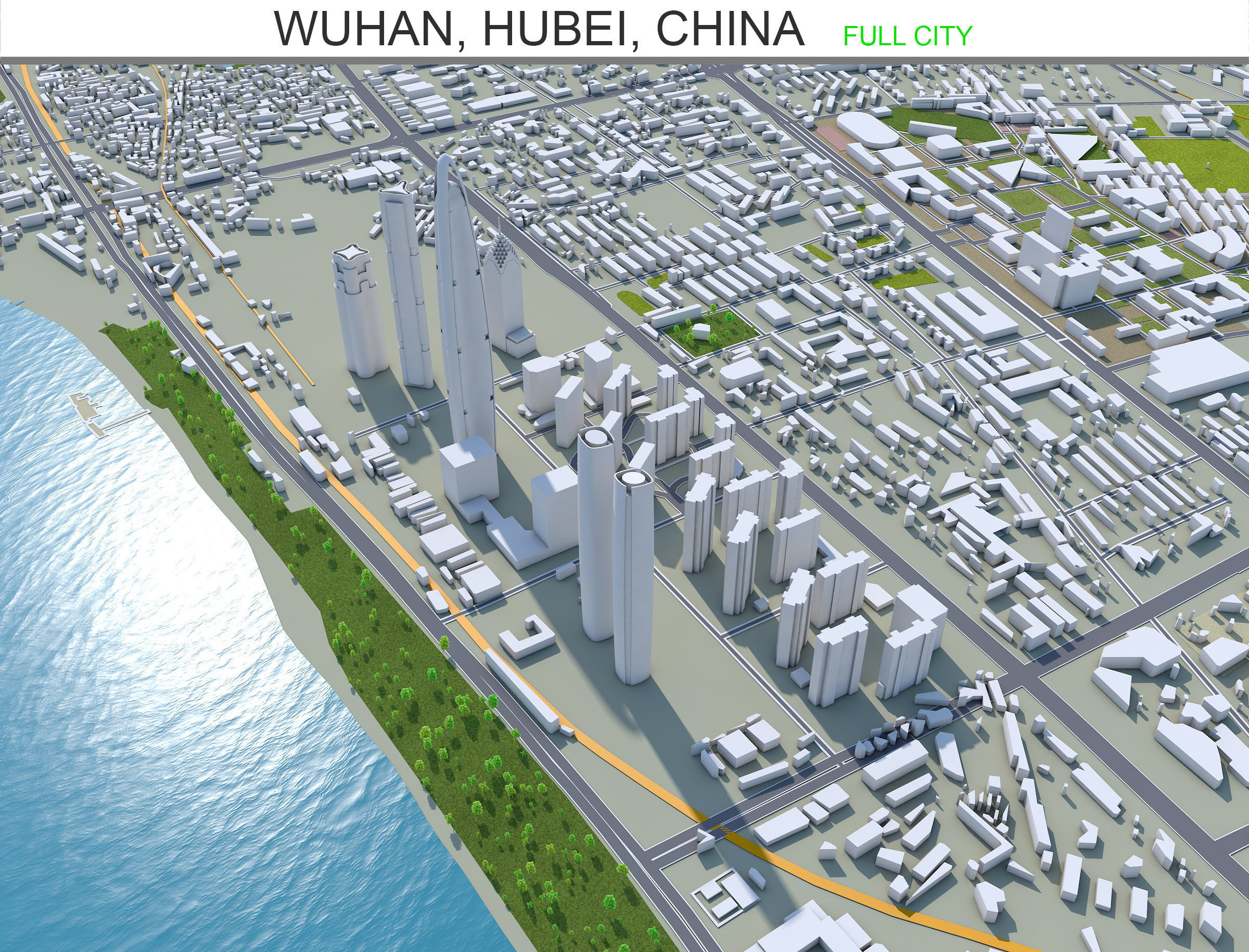 Wuhan Hubei China Low-poly 3D model_22