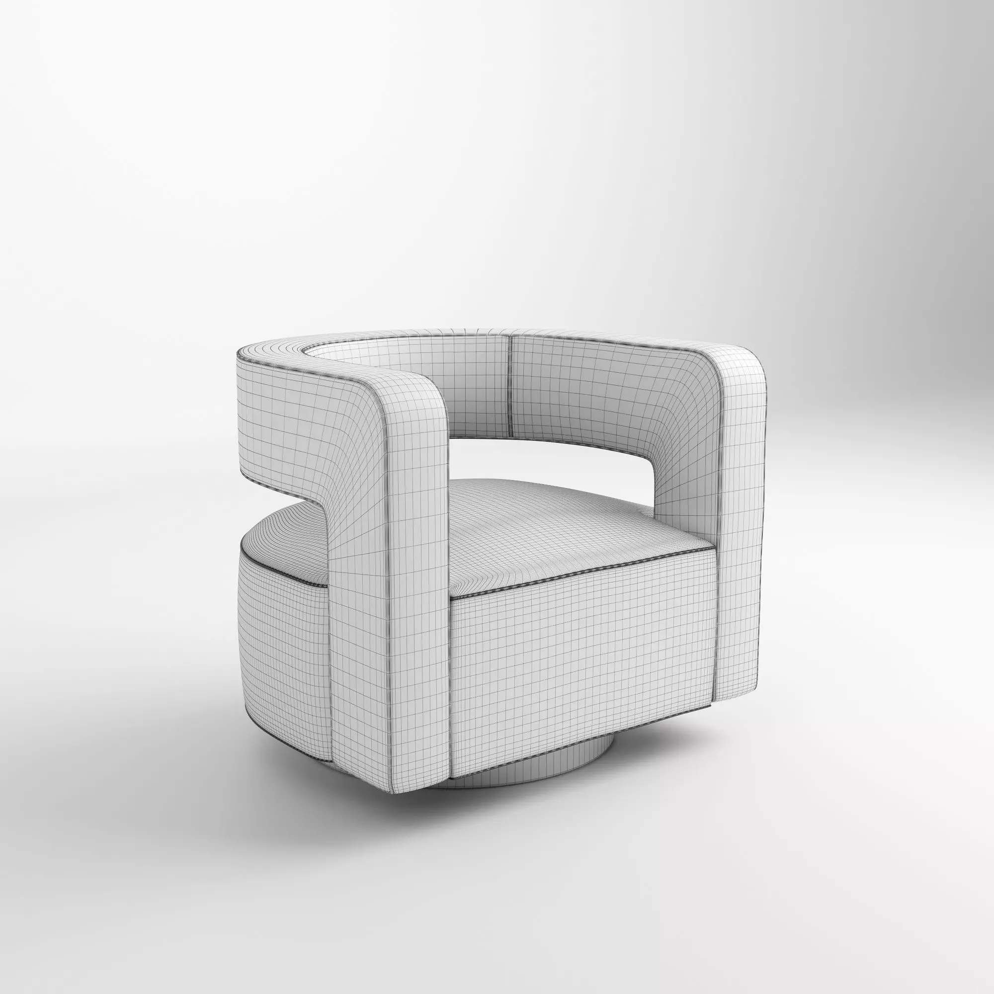 RH Drew Curved Swivel 3D model