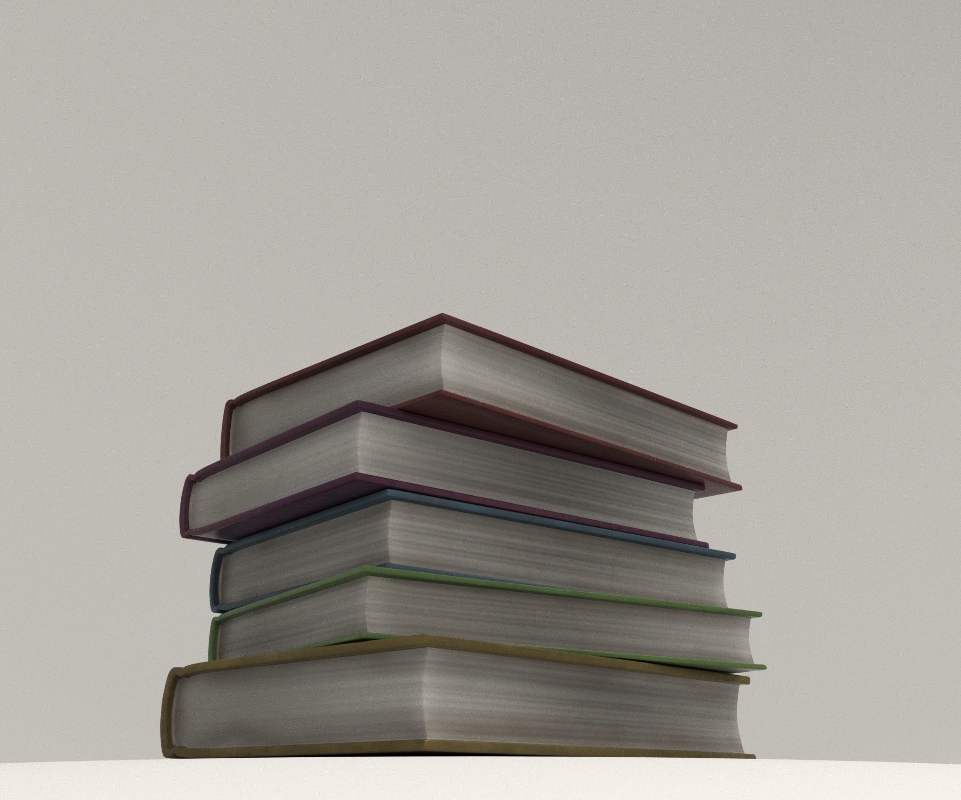 V Books four stacked Low-poly 3D model_3