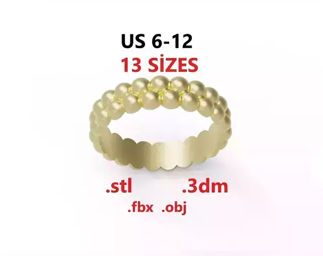 Model 239 Semi Circle Ball Ring 2 US 13 Sizes