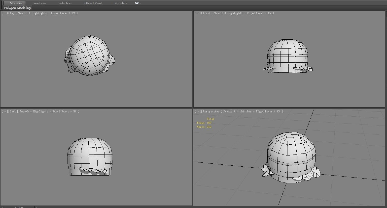 Cartoon hamburger Low-poly 3D model_4