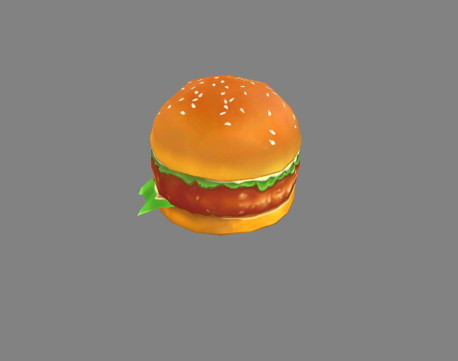 Cartoon hamburger Low-poly 3D model_1