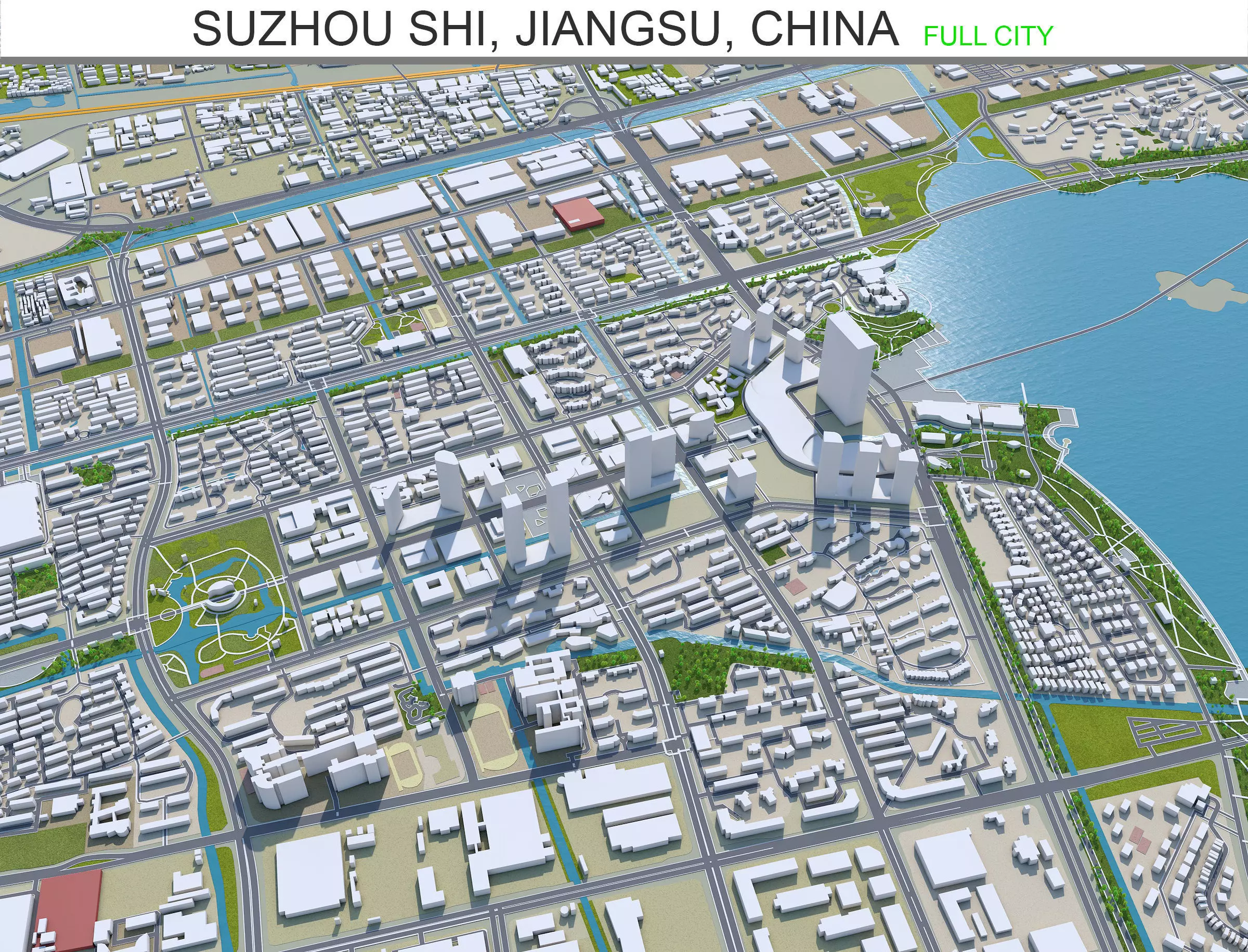 Suzhou Shi Jiangsu China Low-poly 3D model