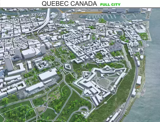 Quebec City Canada Low-poly 3D model