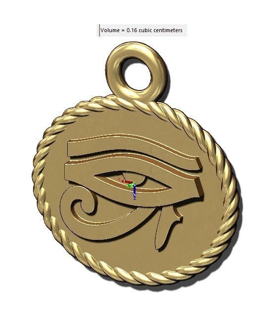 Eye of Horus rope ornament and charm 3D print model_10