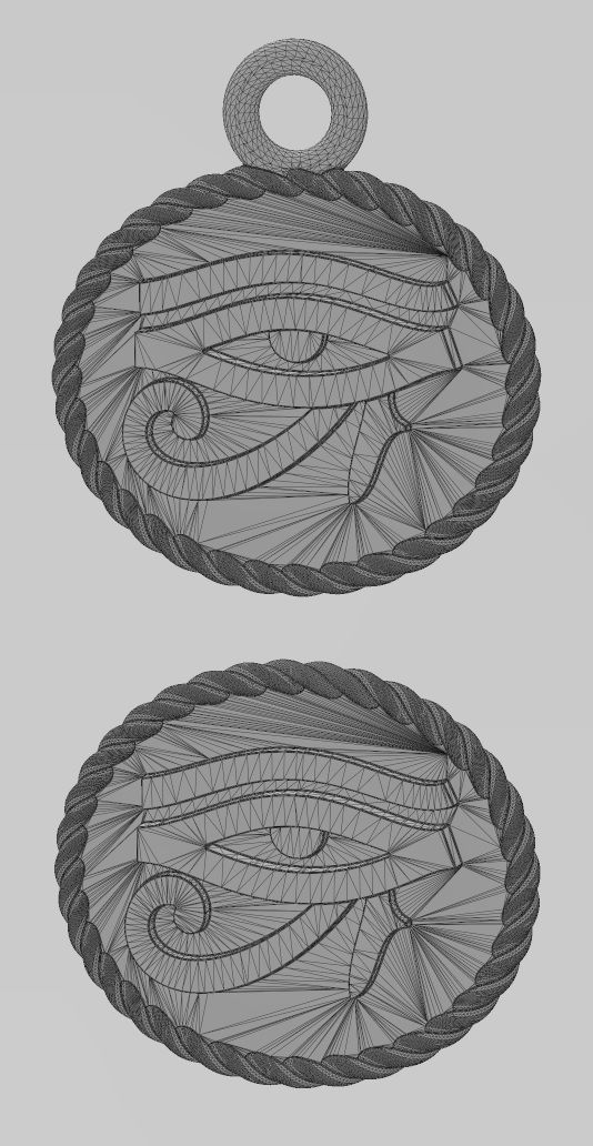 Eye of Horus rope ornament and charm 3D print model_11