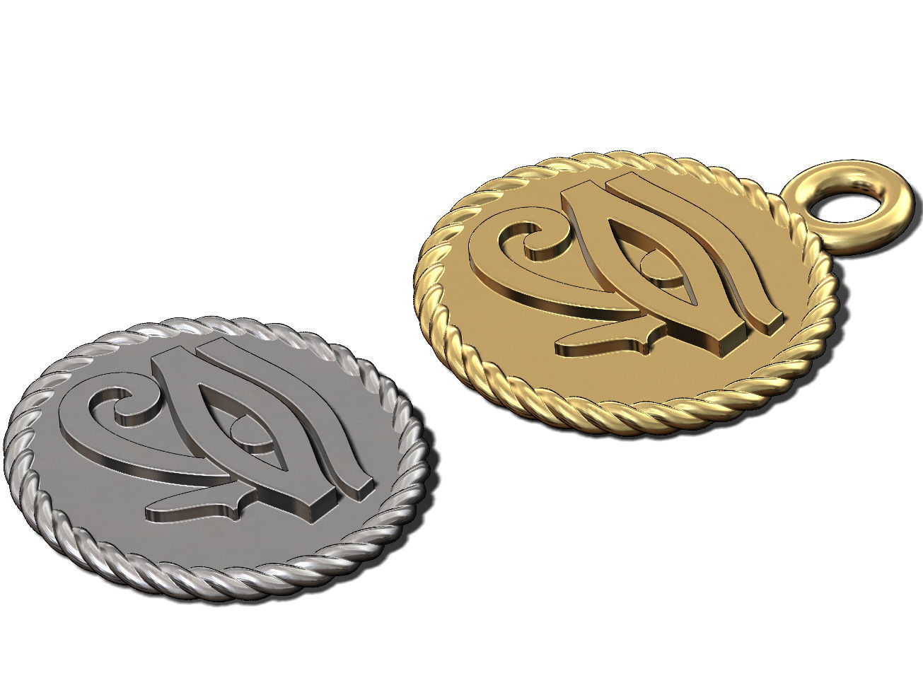 Eye of Horus rope ornament and charm 3D print model_2