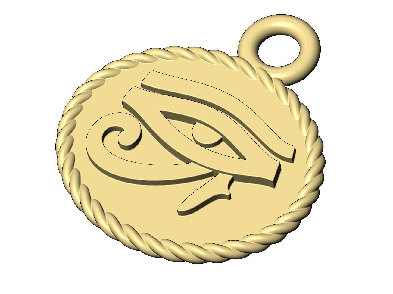Eye of Horus rope ornament and charm 3D print model_8