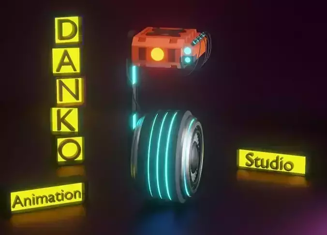 Robobalon danko studio sign with neon lights
