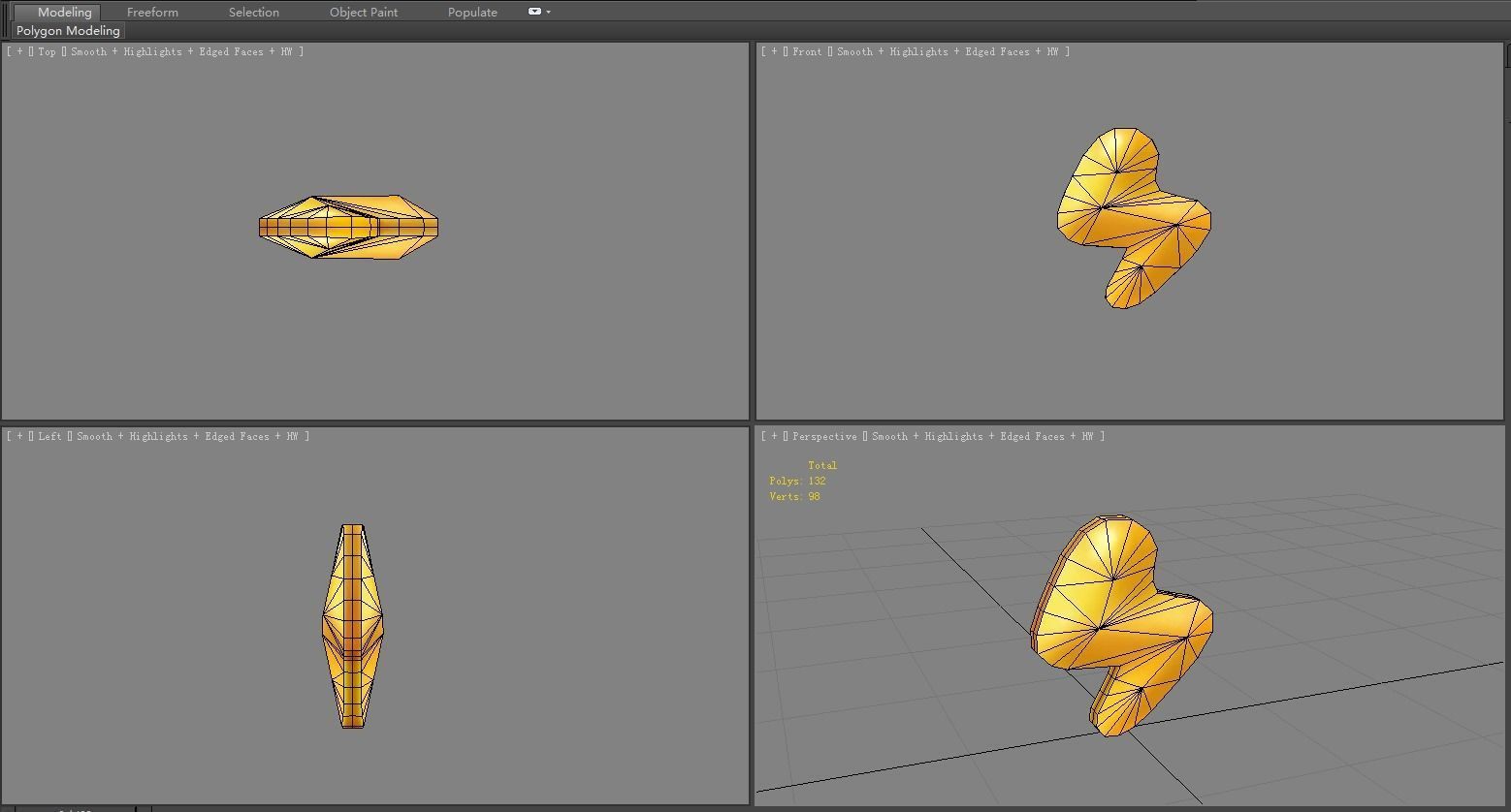 Cartoon lightning icon Low-poly 3D model_4