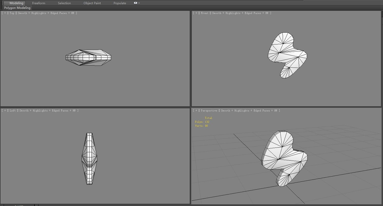Cartoon lightning icon Low-poly 3D model_5