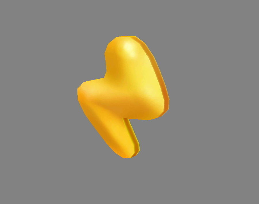Cartoon lightning icon Low-poly 3D model_2