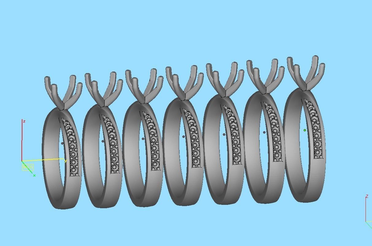  Engagement Ring Mobius Diamond Ring with 1CT STONE 3dmodel 3D print model_26