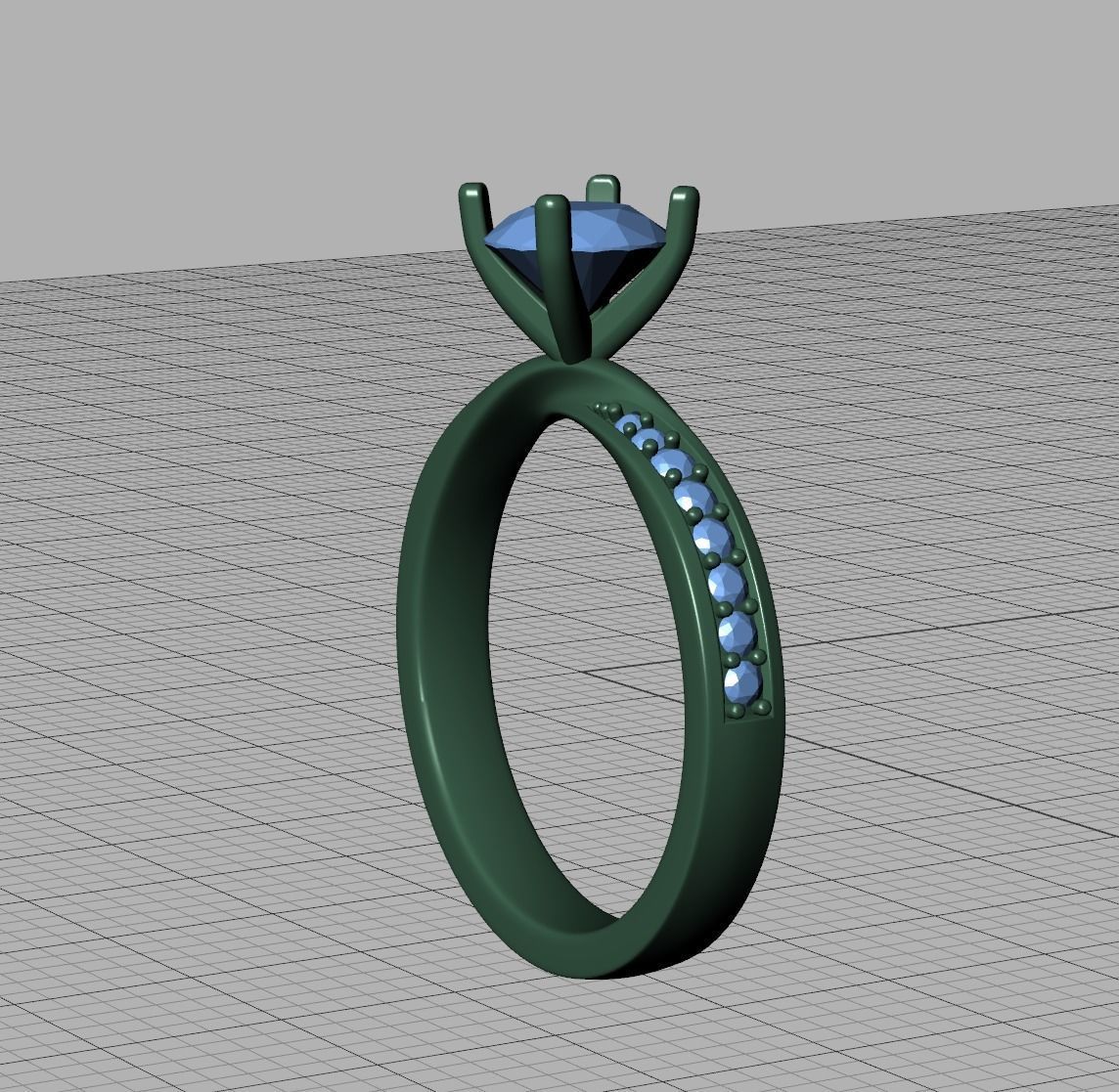  Engagement Ring Mobius Diamond Ring with 1CT STONE 3dmodel 3D print model_20