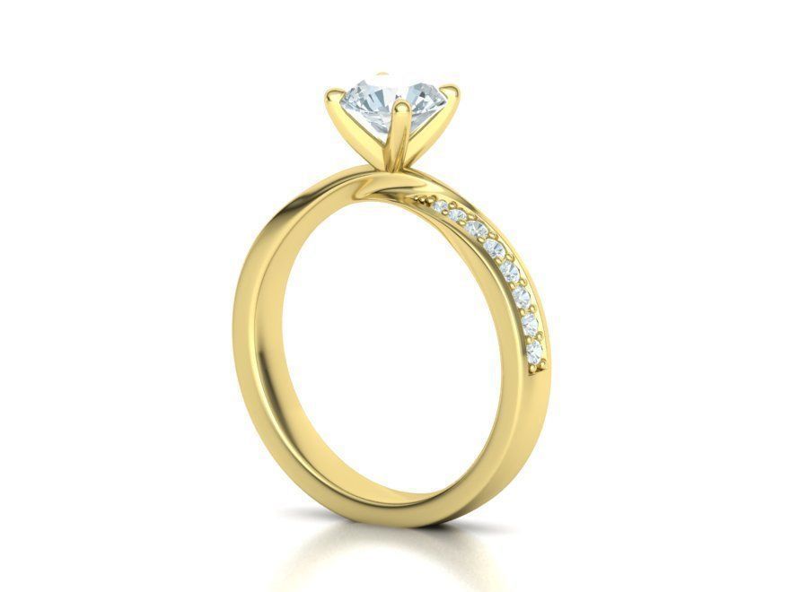  Engagement Ring Mobius Diamond Ring with 1CT STONE 3dmodel 3D print model_18