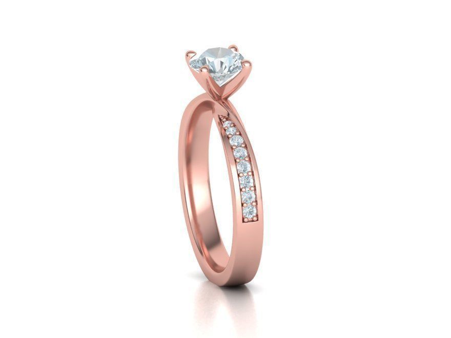 Engagement Ring Mobius Diamond Ring with 1CT STONE 3dmodel 3D print model_10