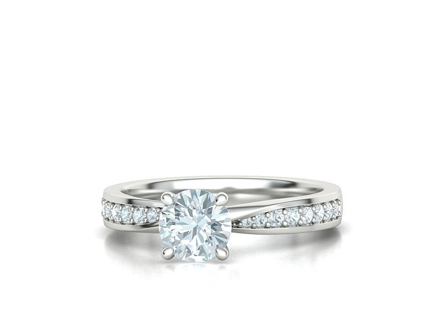  Engagement Ring Mobius Diamond Ring with 1CT STONE 3dmodel 3D print model_3