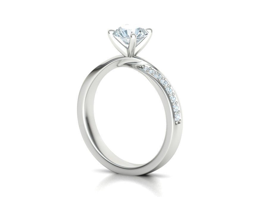  Engagement Ring Mobius Diamond Ring with 1CT STONE 3dmodel 3D print model_17