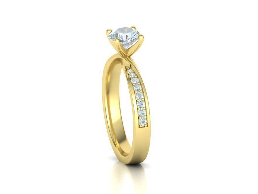  Engagement Ring Mobius Diamond Ring with 1CT STONE 3dmodel 3D print model_12