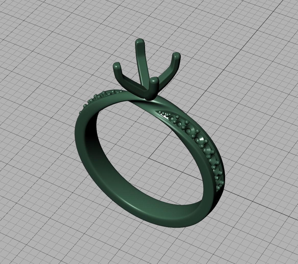  Engagement Ring Mobius Diamond Ring with 1CT STONE 3dmodel 3D print model_25