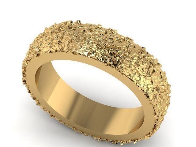 B-122 gold ring with diamonds 3D print model