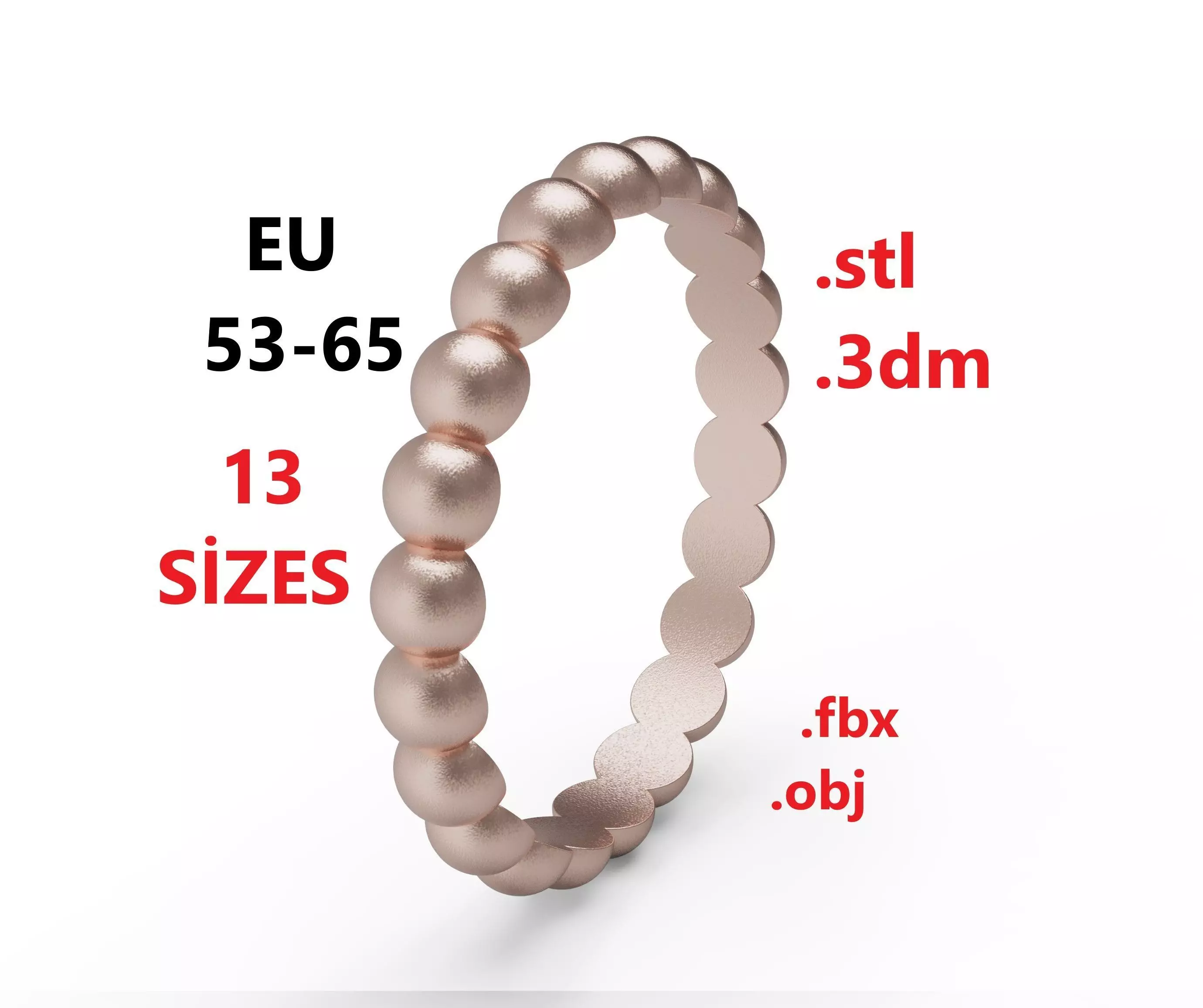 Model 240 Semi Circle Ball Ring 1 EU 13 Sizes 3D print model_0