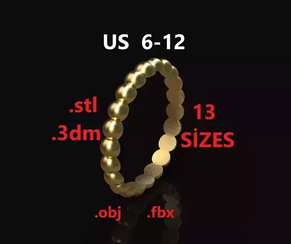 Model 241 Semi Circle Ball Ring 1 US 13 Sizes