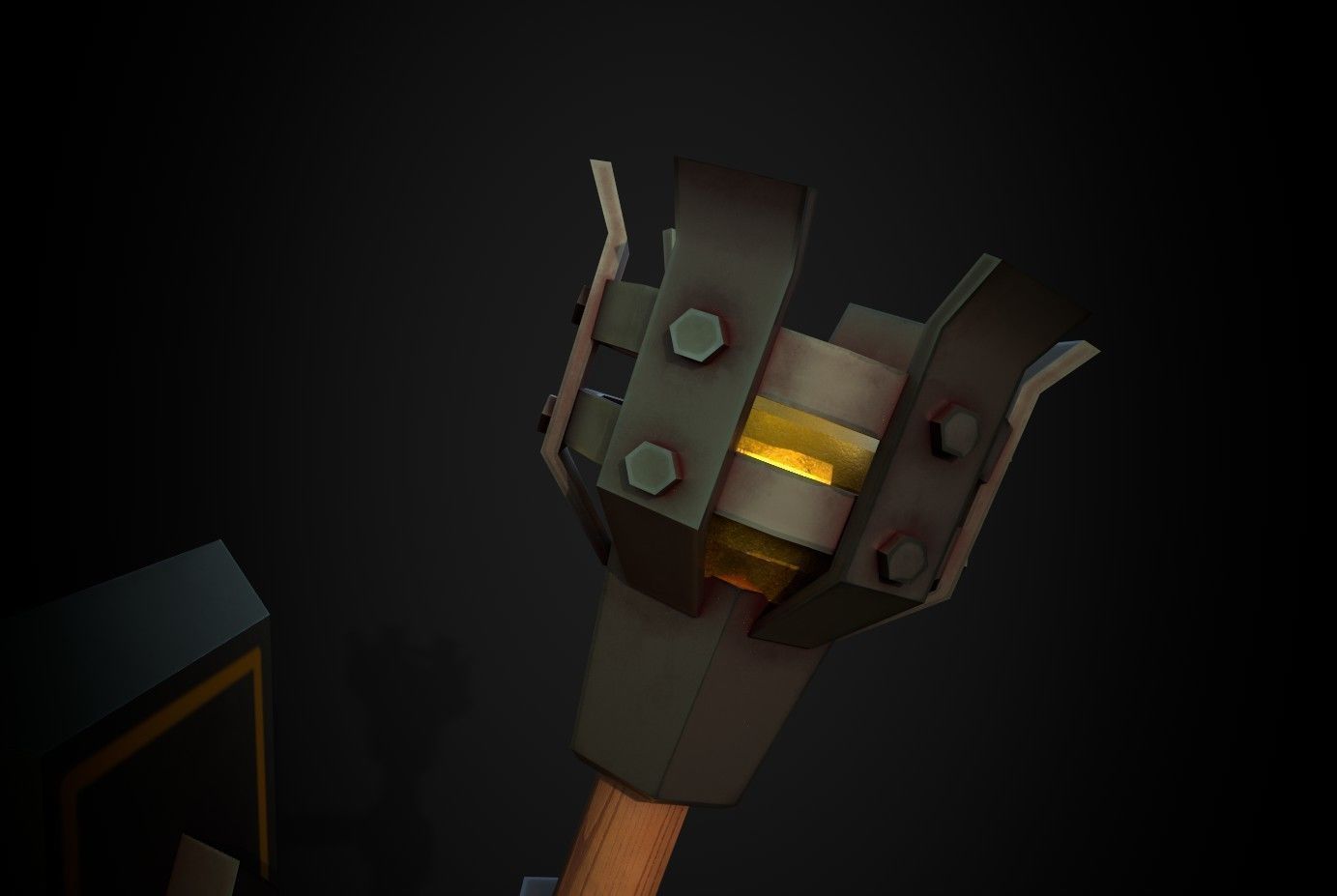 Torch sword Low-poly 3D model_12