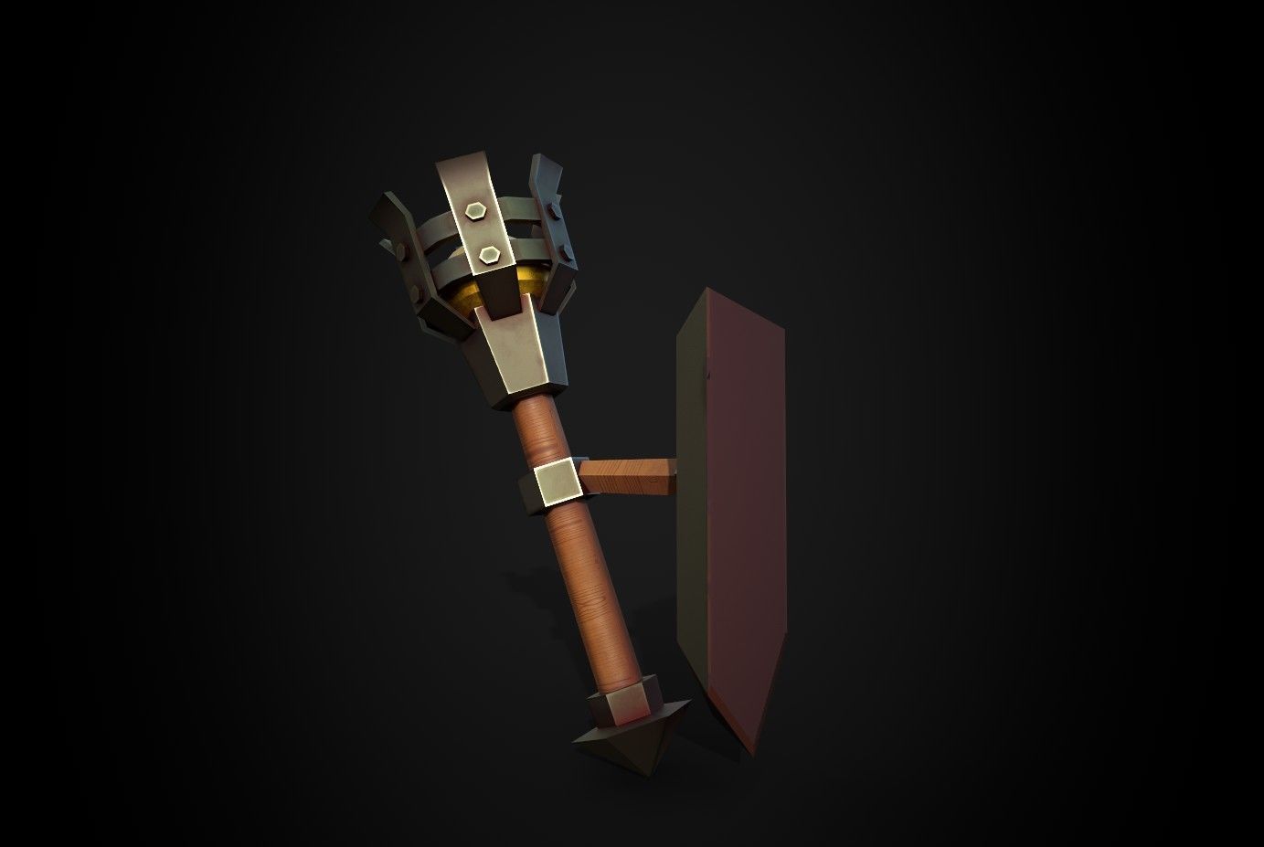 Torch sword Low-poly 3D model_6