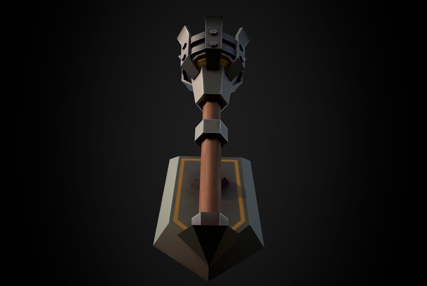 Torch sword Low-poly 3D model_10
